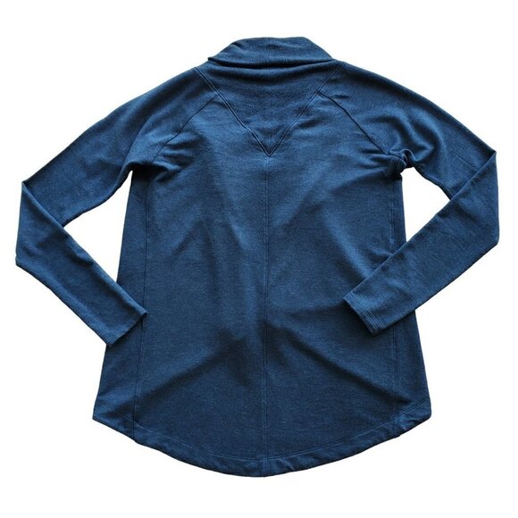 Athleta Heather Teal Long Sleeve Nirvana Wear Two Ways Wrap Cardigan Sz XXS - Picture 10 of 16